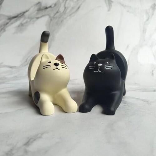 Cat Phone Holder Black Cats Kids Funny Cat Adult Doll Toy Gifts for Couples PVC Resin Holders