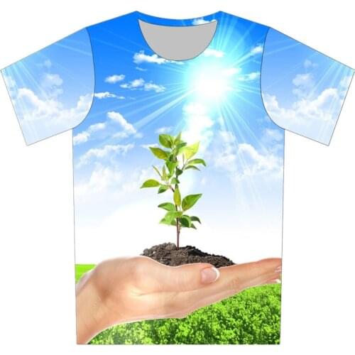 4-20 Years Old Children 3D T Shirt Boys Girls Forest Colorful Tree Cedar Coconut Tree Plant Funny Design T-shirt Kids Tshirts