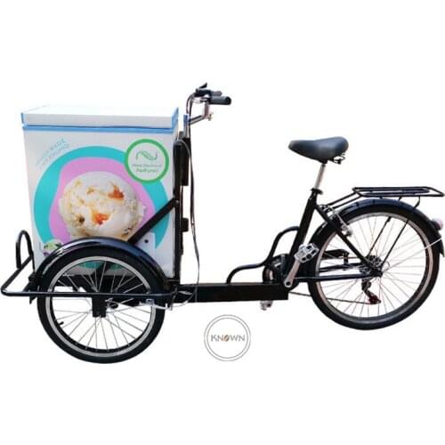 Hot Sale Freezer Electric Bike Bicycle Cold Drink Small Popsicle Ice Cream Cart Street Mobile Food Cart Tricycle Adult Bicycle