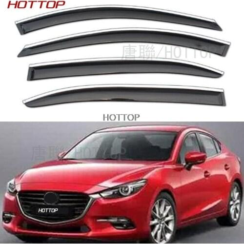 HOTTOP 4PCS All Car Windows Protection Rain Shield Visor Cover For Hyundai For MAZDA3 Window Rain Visor For AXELA 2014 2016 2017
