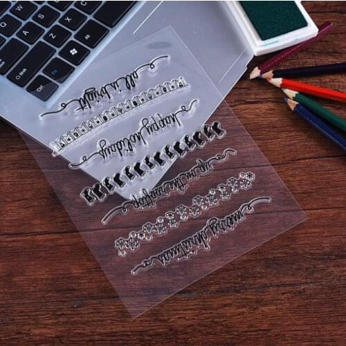 Artistic Christmas Word Stamps Silicone Clear Stamp for Scrapbooking Album DIY Craft Decoration Rubber Stamp Stationery