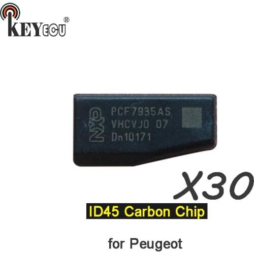 KEYECU 30x New virgin ID45 Carbon Chip Transponder Remote key Chip Car key Blank Chip for Peugeot