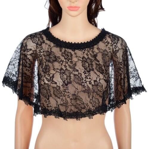 Korean Thin Short Summer Sunscreen Scarf Sexy Lace Hollow Shawl Womens Pulloves Fake Collar Cape Cloak Waistcoat Jacket Q47