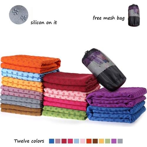 New 183cm*61cm 72''x24'' Non Slip Yoga Mat Cover Towel Blanket with Free Bag Sport Fitness Exercise Pilates Workout Anti Skid