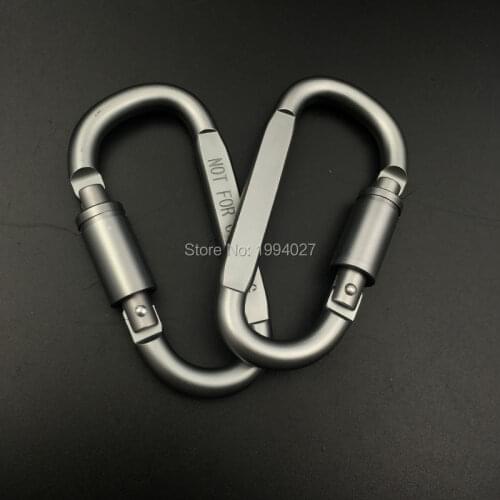 Hot sale 2pcs/lot Camping D shape carabiner Outdoor aluminum alloy Keychain mountaineering hook tent accessories