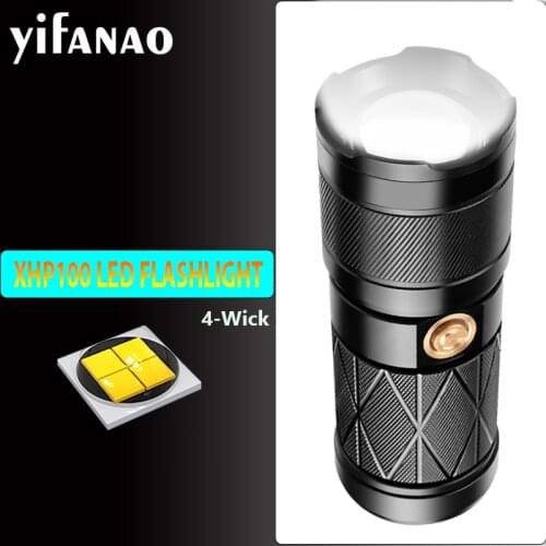 Powerful XHP100 9-Core LED Flashlight Built in 6600mAH Battery USB Rechargeable Torch Tactical Flashlight Hand Lamp Flash Light