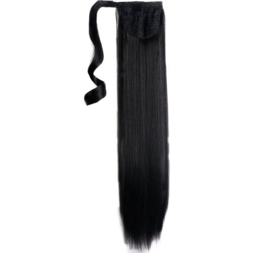 BESTUNG 24Inch Long Straight Wrap Around Synthetic Ponytail Clip in Hair Extensions for Women 130g