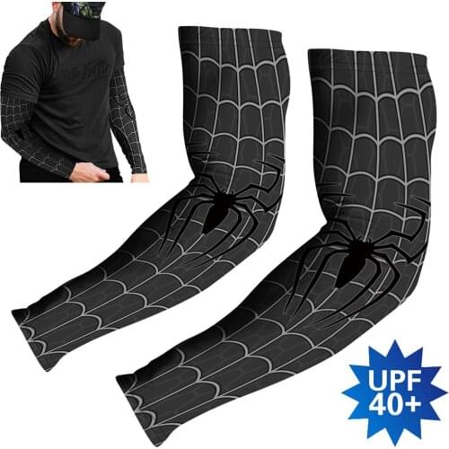 Arm Warmers Sport Spider Elbow Sleeves Mangas Para Brazo Cycling Running Bicycle Sunscreen Cuff Sleeve Shield Tattoo Guard Man
