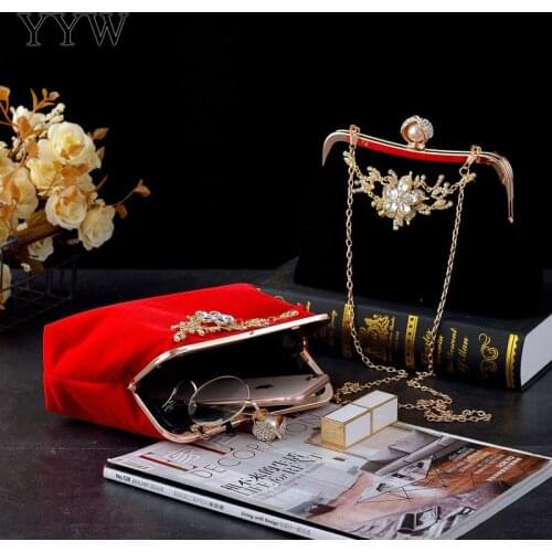 2021 New WomenS Clutch Bag Vintage Plush Wedding Clutch Bag Formal LadyS Handbag Purse For Bridal Party Purse With Diamonds