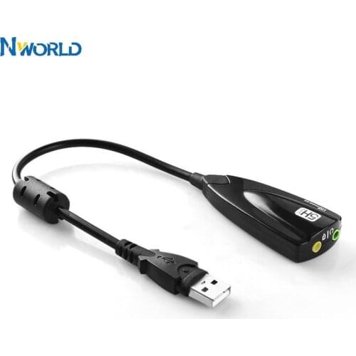 NWorld External USB Sound Card 7.1 Adapter Audio Interface 3D Audio Headset Microphone 3.5mm For Laptop PC Sound Track Adapter