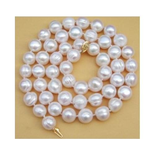 Free shipping REAL CLASSIC +++ 8-9MM SOUTH SEA WHITE BAROQUE PEARL NECKLACE 17inch 43cm 45cm 60cm