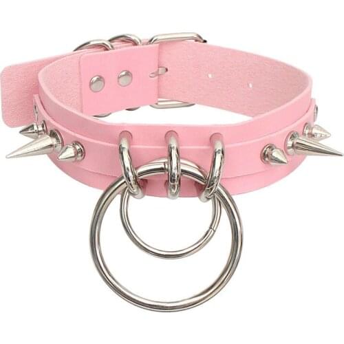 Punk Spike Metal Collar Girls Pu Leather Harness Choker Necklace for Women Party Club Chockers Gothic Statement Jewelry 2021