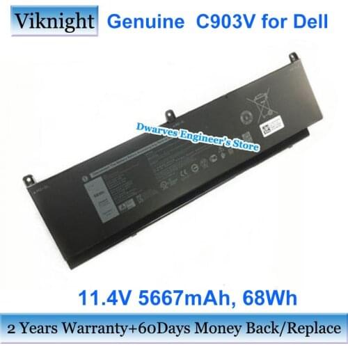 Genuine C903V Battery For DELL 11.4V 5667mAh 17C06 447VR 3ICP4/60/81-2 Notebook Batteries 68Wh