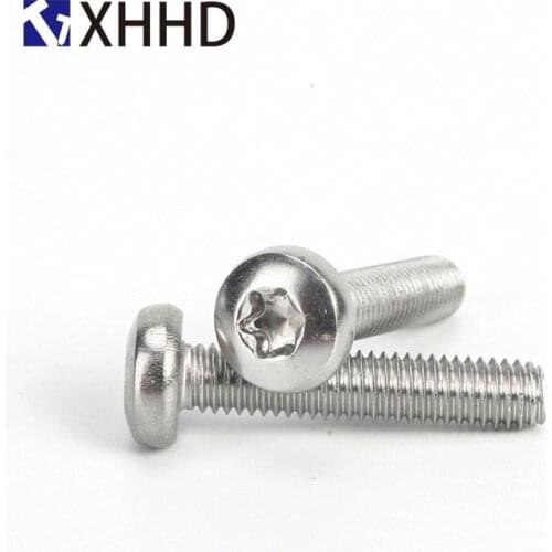 M5 M6 Torx Safety Screw Pan Head Machine Screw Metric Thread Round Plum Flower Anti -theft Bolt 304 Stainless Steel