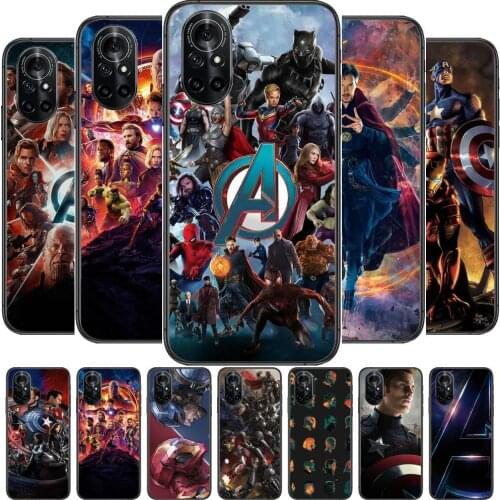 Marvel Comics Clear Phone Case For Huawei Honor 20 10 9 8A 7 5T X Pro Lite 5G Black Etui Coque Hoesjes Comic Fash design