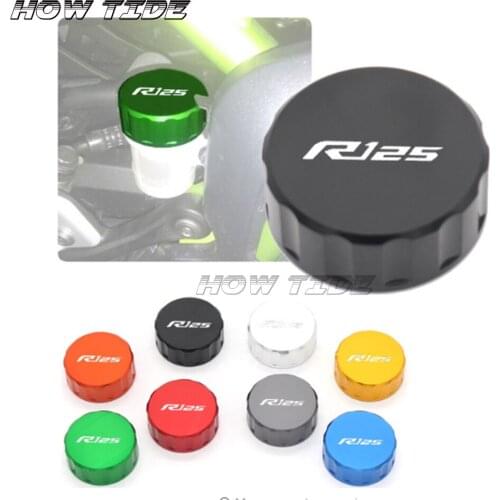 With Logo Motorcycle CNC Aluminum Rear Brake Fluid Reservoir Cover Cap For YAMAHA YZFR125 YZF R125 2014 15 16