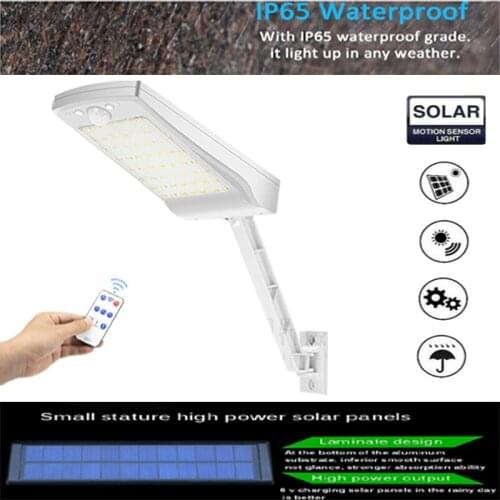 Newest 56 LED Solar Light Outdoor Waterproof Auto With Remote Control PIR Motion Sensor Garden Wall Lamp