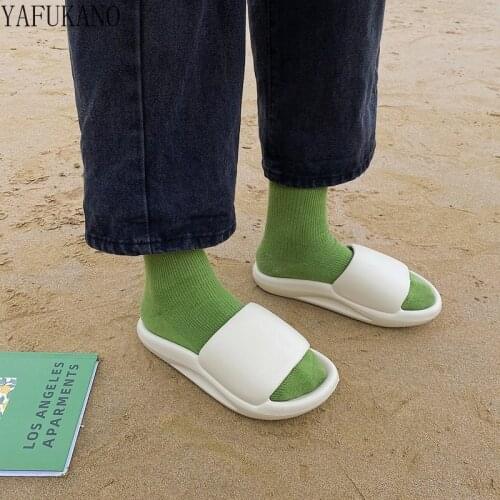 Men Women Slippers Fashion Platform Increase Slides Summer Non-Slip Couples Home Bathroom Floor Casual Sandals Unisex Size 36-45