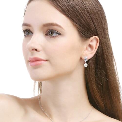 925 Sterling Silver White Pearl Jewelry Drop Earrings Women Silver 925 Jewelry Aros Mujer Oreja Bizuteria Garnet Earring Girls