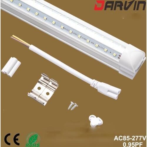 T8 Integrated V Shade LED Tube Light 4ft Led Lamp 1200mm 40W Fluorescent Fixture High Bright Double Lines Chip