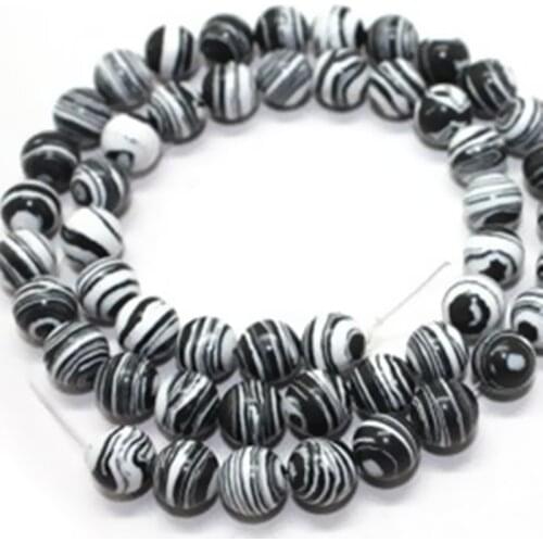 Trendy black white stripe turquoise multicolor japser 8mm rainbow round gems loose beads diy jewelry making 15 inch F039GS