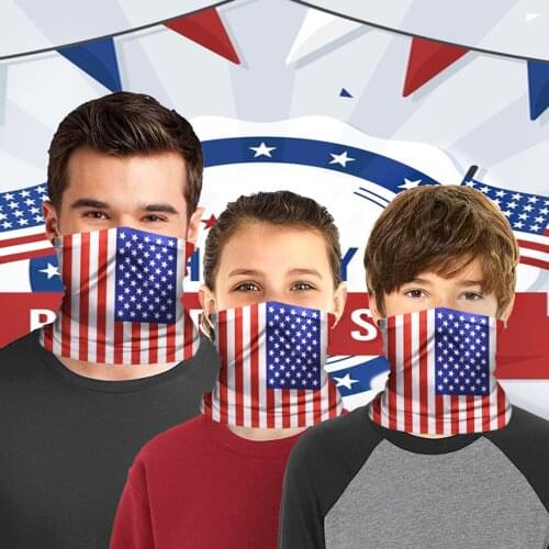 American flag printed protective mask sports riding mask neck magic towel can be installed with filter element sport headband