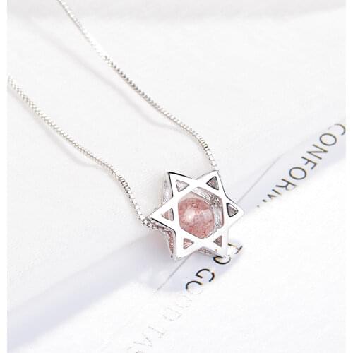 Female 925 Sterling Silver Star Crystal Pendants And Necklaces For Women Fashion Wedding Party Luxury Jewelry 2021 Jewelry