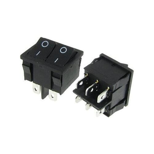 Free shipping!10 Pcs x 6 Pin On-On SPDT 2 Gang Snap In Boat Rocker Switch 6A/250V 10A/125V AC