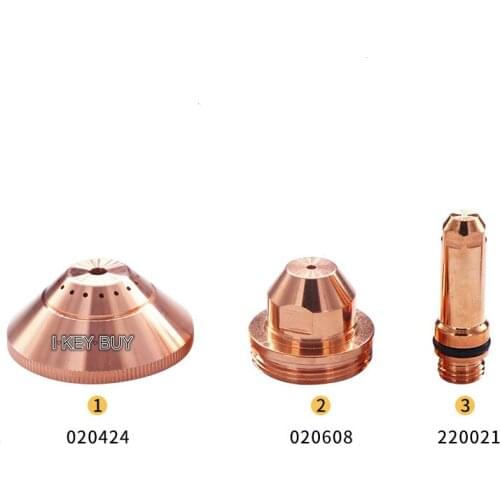2Pieces/Lot Plasma Accessories 200A Electrode 220021 Nozzle 020608 Protective Cap 020424