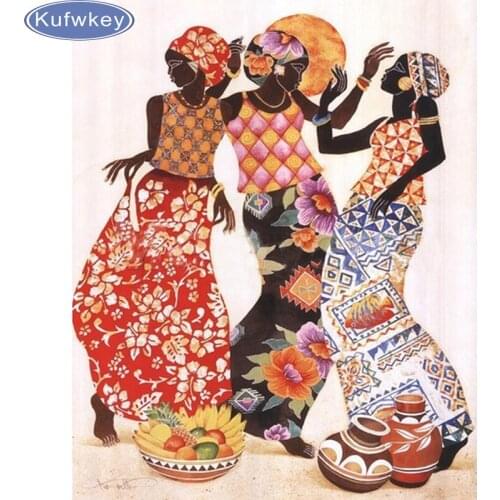 2017 DIY 5D Diamond painting needlework Diamond embroidery African style crystal cross-stitch Home Decoration wall sticker 40x50