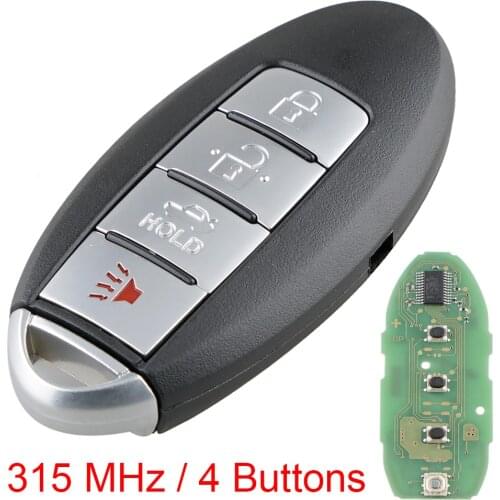315MHz 4 Buttons Black Replacement Keyless Entry Remote Car Key Fob Uncut KR55WK48903 for Murano-Versa Nissan-Altima 2007-2014