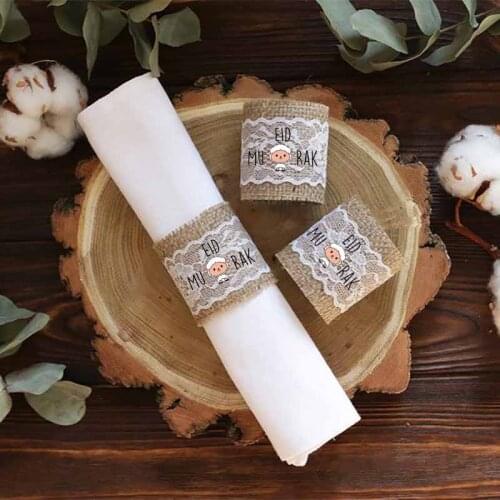 5pcs Eid Mubarak sheep Cutlery bag Napkin Ring Muslim Islamic Ramadan Kareem Al-Adha family Iftar BBQ table decoration supplies