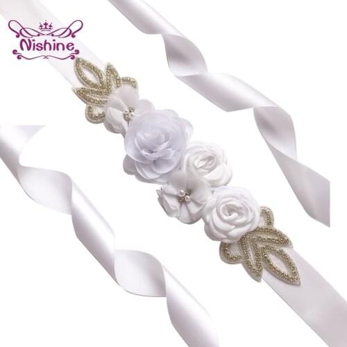 6 Colors Roast Floral Maternity Belt Shining Rhinestone Women Waistband Wedding Dress Decoration Accessories Bridesmaids Gifts