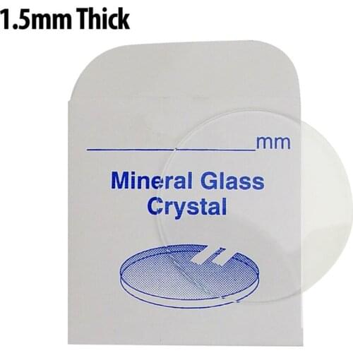 99pcs Flat Round Mineral Glass Watch Crystal 1.5mm Thick 24~40mm Sizes for Watch Repair