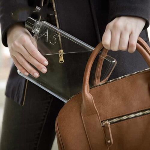 A5 A6 Paper Cup Botlte Flat Water Bottle BPA Free Clear Book Portable Paper Pad Water Bottle Flat Drinks Kettle Notebook Bottle