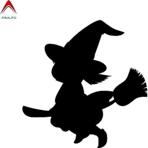 Aliauto Cartoon Car Sticker Cute Little Girl Witch Automobiles Motorcycle Decor Vinyl Decal for Renault Lada Kia Mazda,13cm*13cm