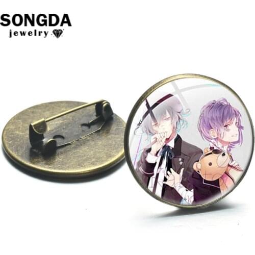 SONGDA 2020 New Arrvial DIABOLIK LOVERS Brooches Sakamaki Kanato Shu Subaru Ayato Vampire Anime Lapel Pins Button Cosplay Badges
