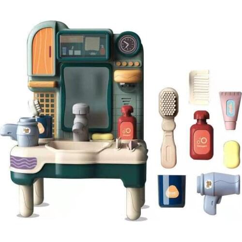 Child Electric Pretend Play Toys Simulate Dressing Table Make Up Washing Toys Water Music Light Christmas gifts For Baby Girl