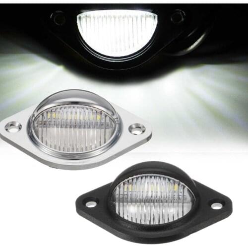 2pcs License Plate Light 3 LED Rear Tail Number Lamp For Trailer Truck Lorries Van Caravan 10-30V