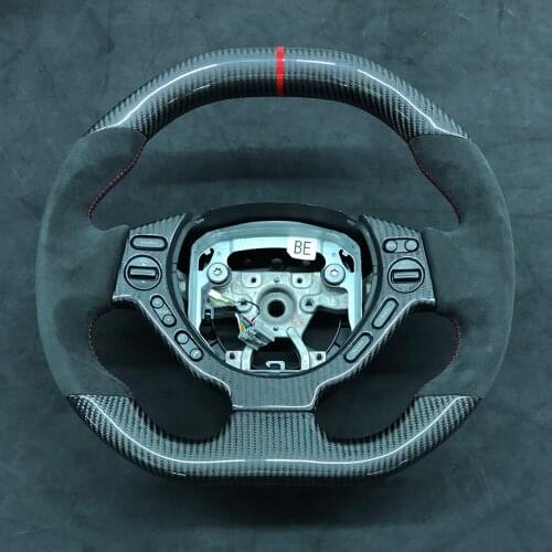 Racing Supercar Cuatomized Real Carbon Fiber Sports Steering Wheel Alcantara Leather compatible for Nissan GTR R34 R35
