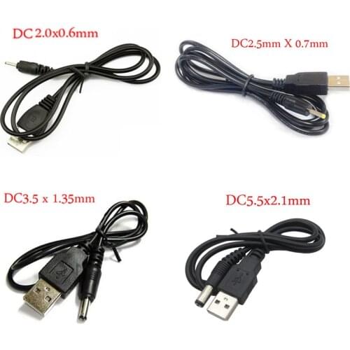 10pcs USB to DC2.0x0.6mm DC2.5x0.7mm DC3.5x1.35mm DC5.5x2.1mm Power Cable For Mobile,routers,USB lights,USB fans,radiators,etc