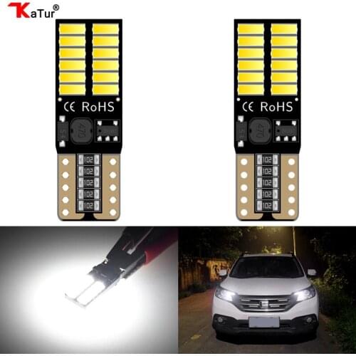 Katur 2pcs Super Bright T10 W5W 2825 168 LED CanBus Error Free Front Side Marker Door Courtesy License Plate LED Light Bulbs