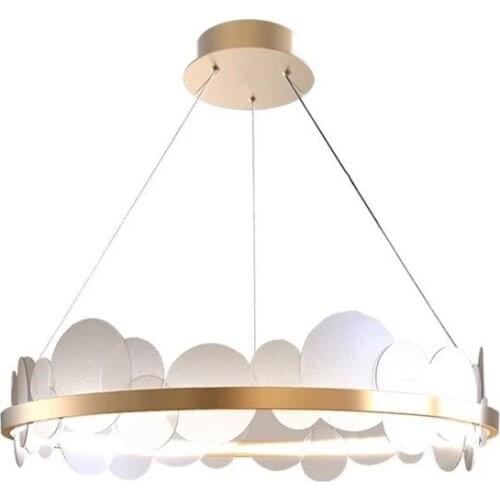 Nordic living room circle led pendant lights luxury post-modern model room restaurant bar counter bedroom chandelier MJ1117