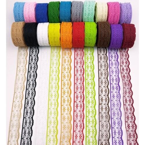 10Yards 23mm Wide Handicrafts Embroidered Net Lace Trim Ribbons Wedding Birthday Christmas Bow Decorations