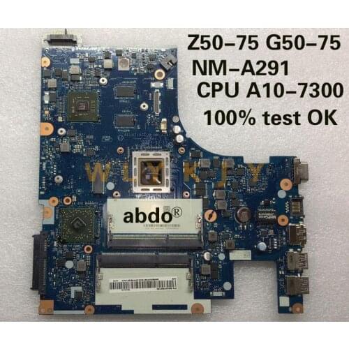 Abdo ACLU7/ACLU8 NM-A291 motherboard for Lenovo Z50-75 G50-75M notebook motherboard CPU A10-7300 R6 M255DX 2G 100% test work