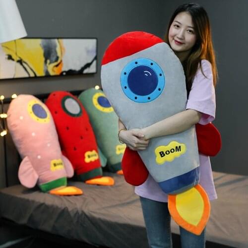 Cartoon Cool Rocket Plush Toys Cartoon Rocket Girl Stuffed Plush Pillow Cushion Home Decoration Kids Children Gift