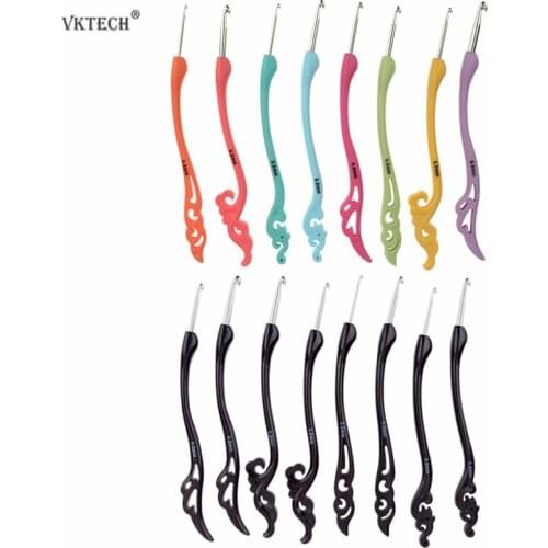 8pcs/pack DIY Multicolour Crochet Hook Set Crafts Knitting Needles Weave Craft Yarn Aluminum Crochet Hooks Knitting Sewing Tools