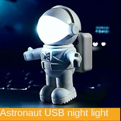 Astronaut Night Light Flexible LED Reading Lamp Creative Mini USB Tube Spaceman For Laptop PC Keyboard Notebook Table Desk Light
