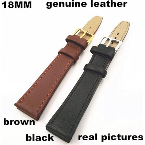 New arrived - High quality 2PCS/lot 18mm genuine leather watch band watch strap watch parts - 091201