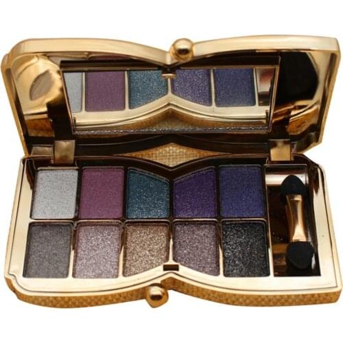 10 Colors Brightening Colorful Eyeshadow Palette Smokey Shimmers Powder Smooth Makeup tool
